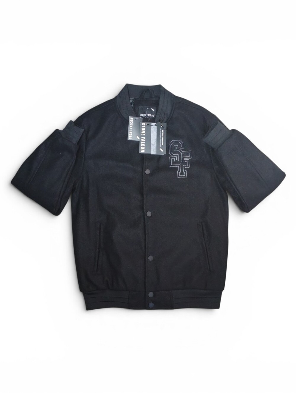 Stone Island Black Bomber Varsity Jacket